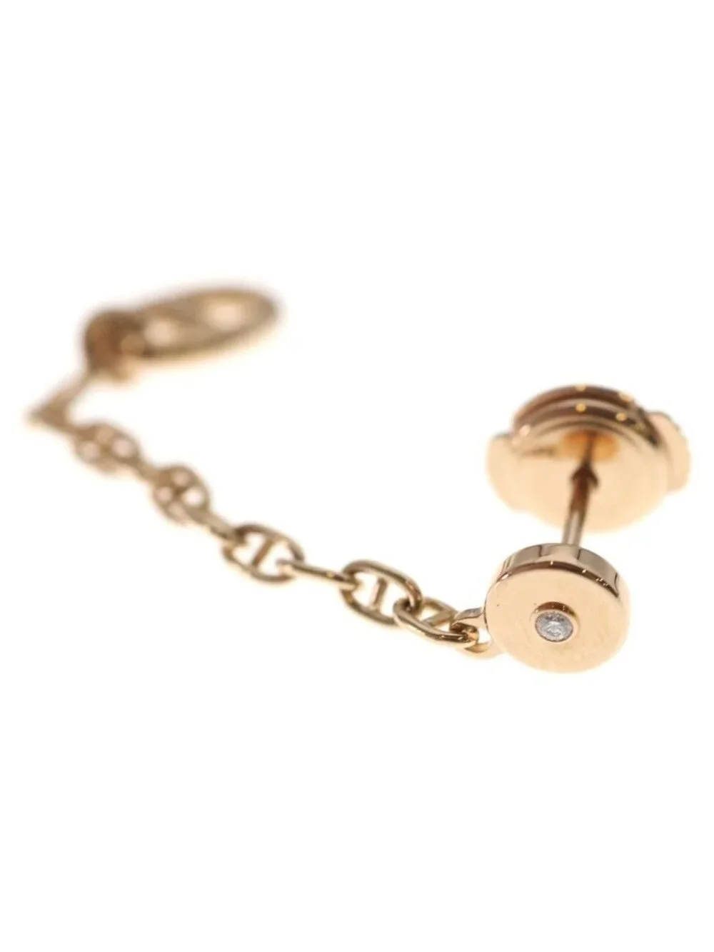 Hermes Chaine D'ancre Farandole Earrings Pink Gold